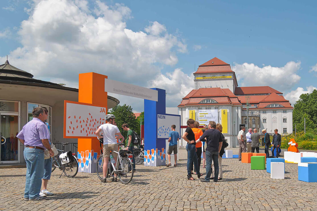 Dresden: zu Fuß oder mit dem Fahrrad